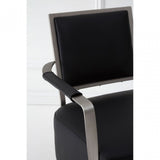 Moda Chair, Stainless Steel, Leather, Black