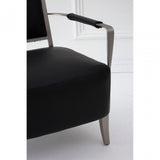 Moda Chair, Stainless Steel, Leather, Black
