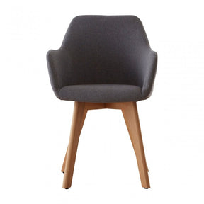 Jersey Chair, Beechwood, Fabric, Grey