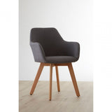 Jersey Chair, Beechwood, Fabric, Grey
