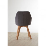 Jersey Chair, Beechwood, Fabric, Grey