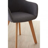 Jersey Chair, Beechwood, Fabric, Grey