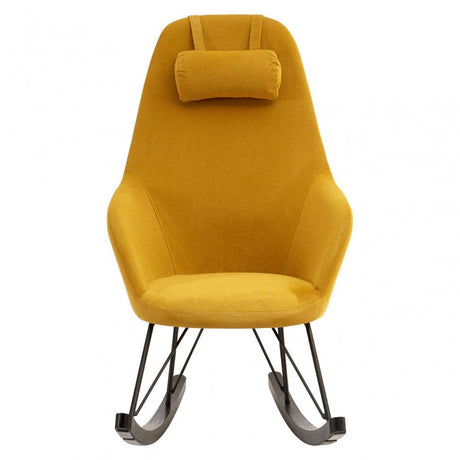 Kolding Yellow Fabric Chair, Wood, Oak Veneer