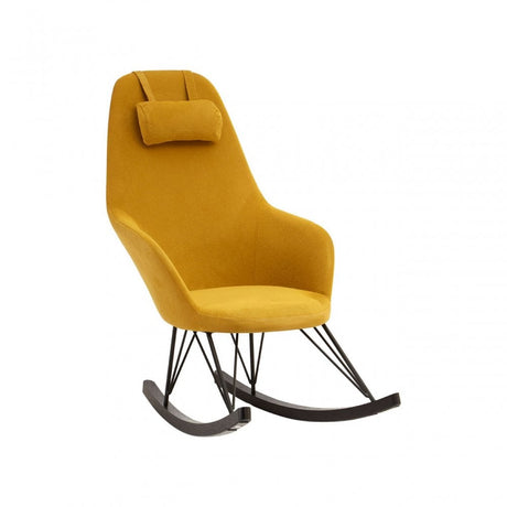 Kolding Yellow Fabric Chair, Wood, Oak Veneer