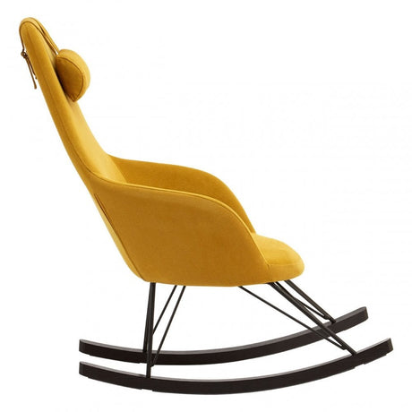 Kolding Yellow Fabric Chair, Wood, Oak Veneer