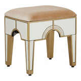 Knigh Stool, Fabric, Mirrored Glass, Champagne