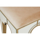 Knigh Stool, Fabric, Mirrored Glass, Champagne