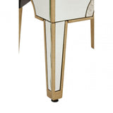 Knigh Stool, Fabric, Mirrored Glass, Champagne