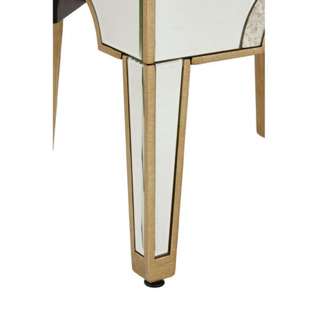 Knigh Stool, Fabric, Mirrored Glass, Champagne