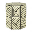 Hassa Ivory & Black Stool, Wood, Resin, Black