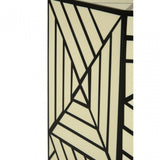 Hassa Ivory & Black Stool, Wood, Resin, Black