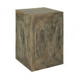 Rosado Faux Marble Stool, Wood, Resin, White