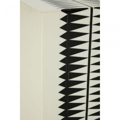 Issey Black / White Stool, Wood, Resin, White