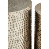 Hamish Antique Nickel Finish Iron Stools, Iron, Silver