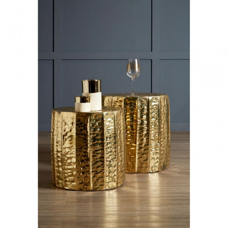 Hamish Antique Brass Finish Iron Stools, Iron, Brass