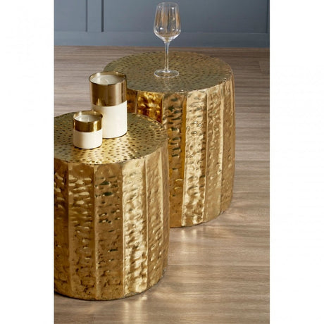 Hamish Antique Brass Finish Iron Stools, Iron, Brass