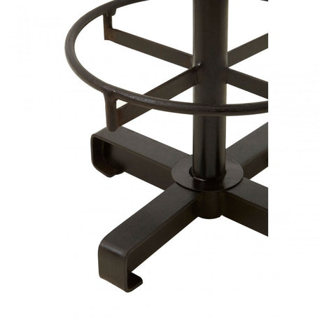 Longhorn Longhorn Buffalo Antique Blue Leather Bar Stool, Goat Leather, Iron, Blue