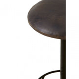 Longhorn Longhorn Buffalo Antique Blue Leather Bar Stool, Goat Leather, Iron, Blue