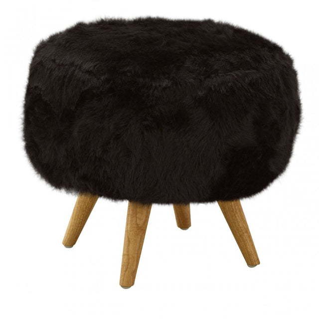 Cabaret Stool, Rubberwood, Foam, Black