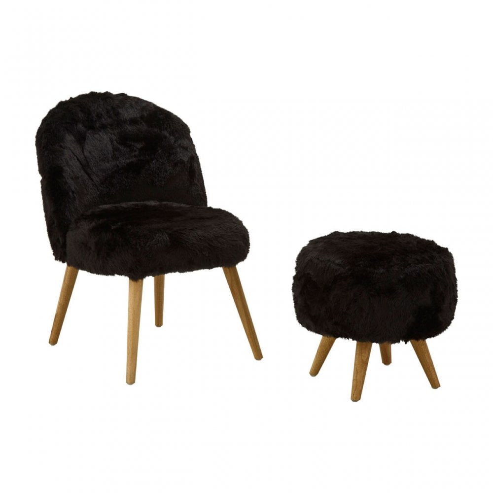 Cabaret Stool, Rubberwood, Foam, Black