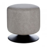 Dalston Vintage Ash Cylinder Footstool, Grey