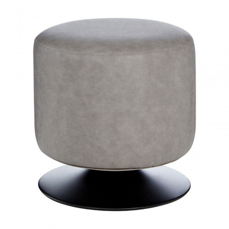 Dalston Vintage Ash Cylinder Footstool, Grey