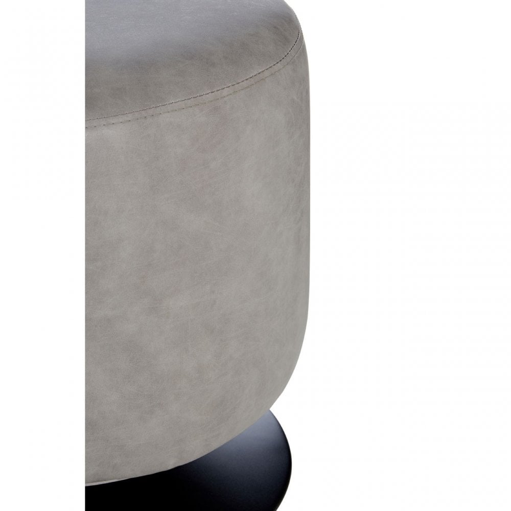 Dalston Vintage Ash Cylinder Footstool, Grey