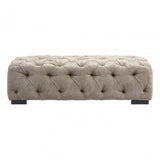 Fenton Natural Fabric Footstool, Pine Wood, Birchwood, Down, Natural