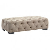 Fenton Natural Fabric Footstool, Pine Wood, Birchwood, Down, Natural
