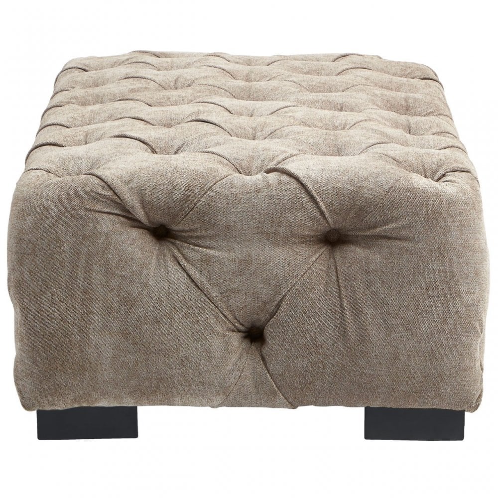 Fenton Natural Fabric Footstool, Pine Wood, Birchwood, Down, Natural