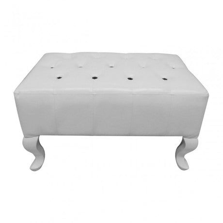 Grange Grange Chesterfield Footstool, Bonded Leather, White