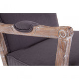 Rococo Chair & Footstool, Birchwood, Linen Mix, Grey