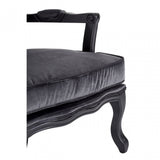 Rococo Chair & Footstool, Birchwood, Grey