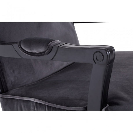 Rococo Chair & Footstool, Birchwood, Grey