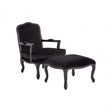 Rococo Chair & Footstool, Birchwood, Black