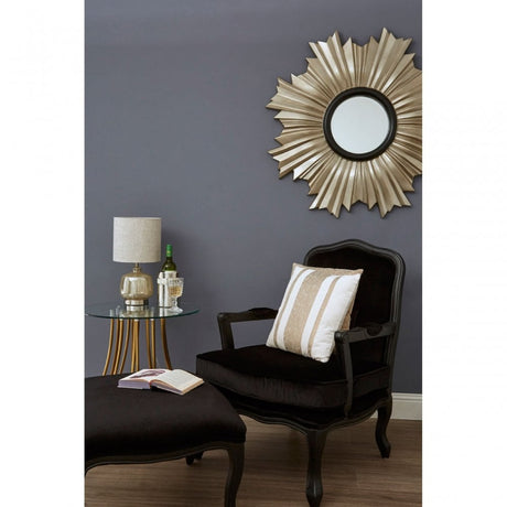 Rococo Chair & Footstool, Birchwood, Black