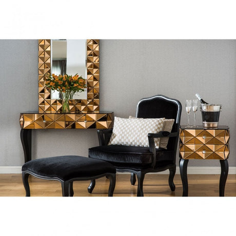 Rococo Chair & Footstool, Birchwood, Black
