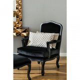 Rococo Chair & Footstool, Birchwood, Black