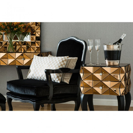 Rococo Chair & Footstool, Birchwood, Black