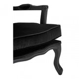 Rococo Chair & Footstool, Birchwood, Black