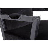Rococo Chair & Footstool, Birchwood, Black