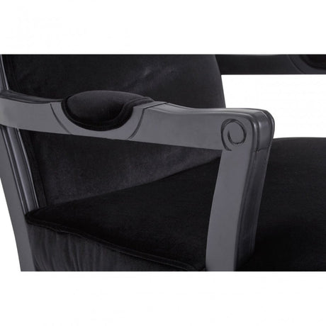 Rococo Chair & Footstool, Birchwood, Black