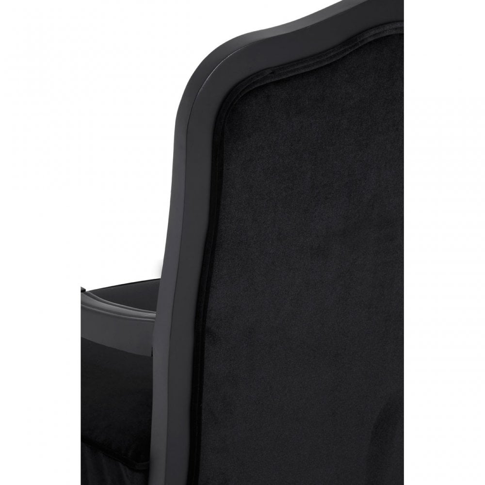 Rococo Chair & Footstool, Birchwood, Black