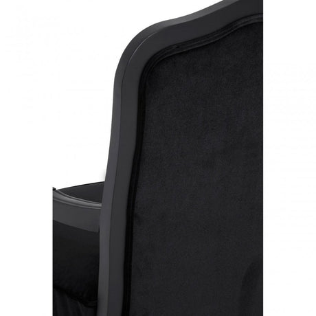 Rococo Chair & Footstool, Birchwood, Black