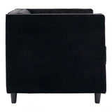 Farah Black Velvet Chair, Eucalyptus Wood, Sponge, Wood, Black
