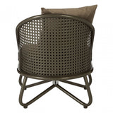 Ranch Foundry Style Chair with Curved Legs, Iron, Sponge, Brown