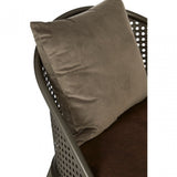 Ranch Foundry Style Chair with Curved Legs, Iron, Sponge, Brown