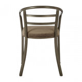 Ranch Foundry Style Armchair with Curved Backrest, Iron, Sponge, Brown