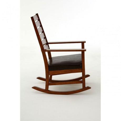 Relax Rocking Chair, Leather, Rubberwood, Brown