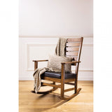 Relax Rocking Chair, Leather, Rubberwood, Brown